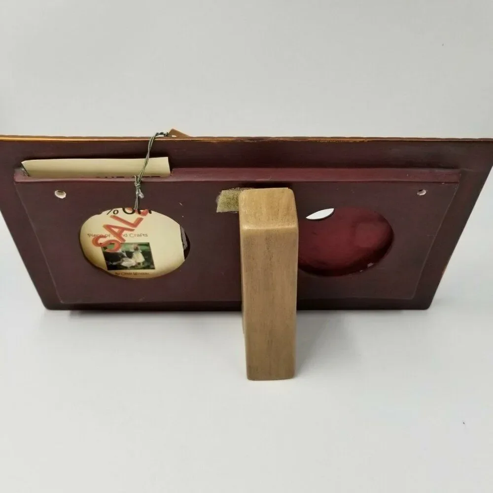 Handmade Ceramic Photo Frame Burgundy Brown Removable Easel Interchangeable